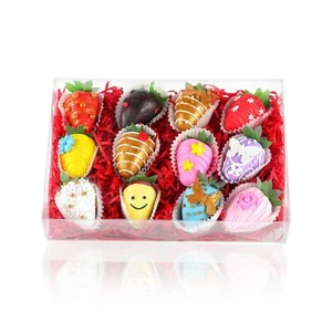 12 PCS 10x7x2 inches Clear Gift Boxes Strawberry Boxes Bakery Boxes Cookie Bo... - Picture 1 of 6