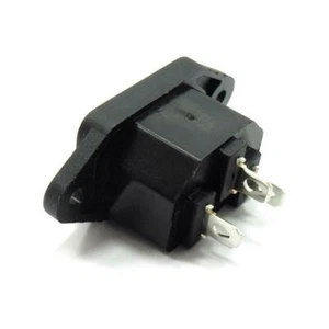 AC 10A 250V IEC320 C14 Mount Male Plug 3 Pins Panel Inlet Supp Power Socket M1G8 - Picture 1 of 9