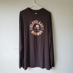 Cleveland Browns Long Sleeve Stretch T-Shirt Tee Mens 2XL New Era Elf NFL NWT - Picture 1 of 13