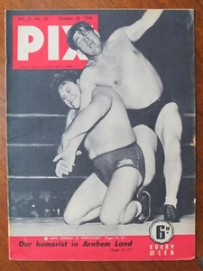 Pix magazine Australia October 30, 1948 - Australian wrestling cover, Jolliffe - Picture 1 of 5