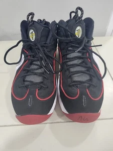 Size 8.5 Nike Air Penny 2 Miami Heat release 2016, Black, Red - Picture 1 of 11