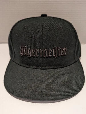 Black Baseball Cap Embroidered Jaegermeister gray Logo Stag Cotton fitted lg-xlg - Image 1 of 4