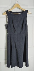 H&M Sleeveless Sheath Dress Size 10 Gray Lined Zip Stretch Knee Length Career - Picture 1 of 9