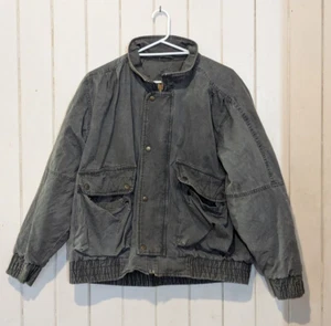 Vintage Pioneer Mens Thick Warm Button Up/Zip Jacket Size L Grey 80s - Bild 1 von 7