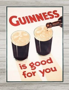 Vintage Metal Signs, Guinness Beer retro bar pub sign, mancave plaque garage - Picture 1 of 1