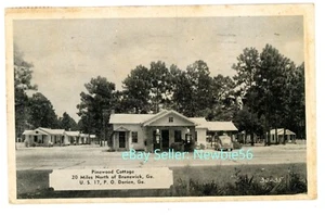 Darien Georgia GA - PINEWOOD COTTAGE & GAS STATION - Postcard near Brunswick - Bild 1 von 2