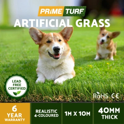 Prime Turf Artificial Grass Synthetic Fake Lawn Turf 1mx10m Plant 4-coloured - image 1 of 4