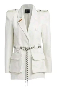 Adidas x Ivy Park Beyonce Collection Military Suit Jacket Cream Size Medium  - Picture 1 of 12