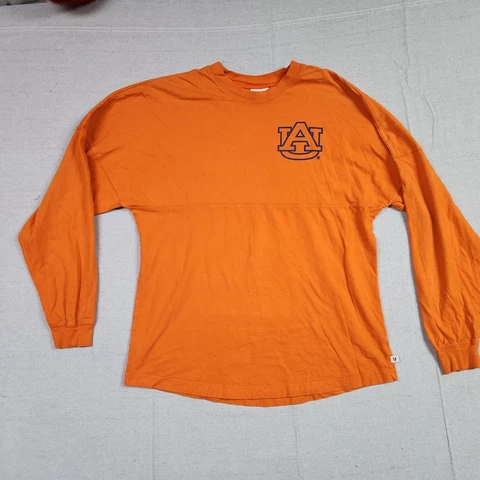Auburn University Tigers Shirt Womens Medium Orange Long Sleeve Spell Out Cover