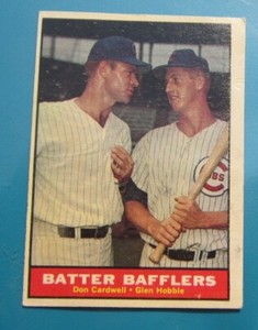 1961 Topps Batter Bafflers Cardwell & Hobbie (Chicago Cubs) #393 EX