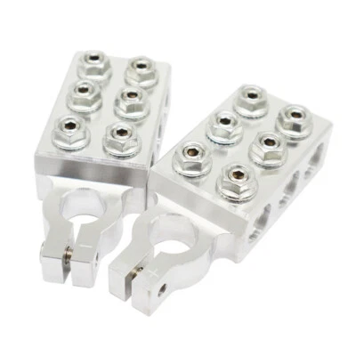 2PCS 6 Spot Car Audio Top Post Flat Lug Multi Connection Battery Terminal↔ - Image 1 of 4