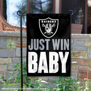 Las Vegas Raiders Just Win Baby Garden Yard Banner Flag