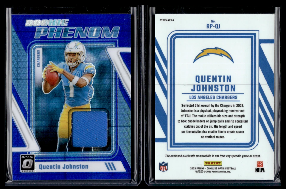 2023 Panini Optic Football Rookie Phenom Patch Quentin Johnston - Image 1 of 1