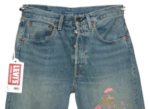 $345 LEVI'S 1955 LVC 501 XX RIBETE GRANDE E PINTURA SALPICADA AZUL JEANS W28 L34 - Imagen 1 de 12