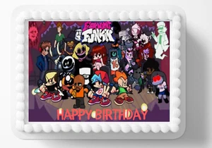 Friday Night Funkin Edible Image Edible Happy Birthday Cake Topper Video Game - Picture 1 of 1