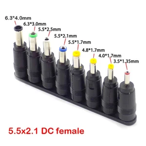 8pcs Universal Laptop DC Power Supply Adapter Connector Plug AC DC Jack Char _yi - Afbeelding 1 van 6