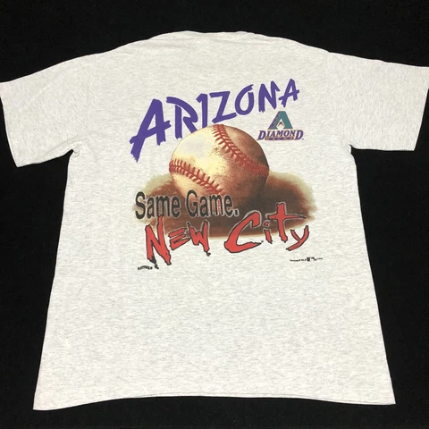 VTG 1995 Nutmeg Arizona Diamondbacks MLB T-Shirt Men's XL Gray USA Big Logo Rare Cover