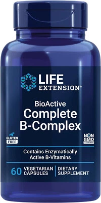 Life Extension Bioactive Complete B-Complex 60 vegetarian capsules - Image 1 of 2