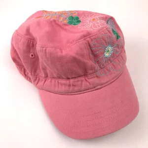 Gap Kids L/XL Pink Cotton Cadet Cap With Flower Embroidery - Picture 1 of 6