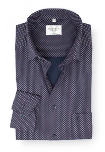 Camisa de negocios Marvelis para hombre manga larga sin hierro ajuste moderno, estampado, New Kent - Imagen 1 de 4