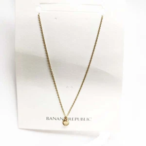 Nuevo 16" Banana Republic Minimalista Etiqueta Redonda Colgante Collar Elegante Mujer Joyería - Imagen 1 de 5
