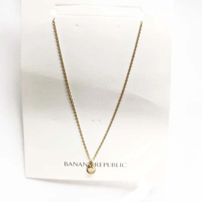 New 16" Banana Republic Minimalist Round Tag Pendant Necklace Chic Women Jewelry - Image 1 of 4