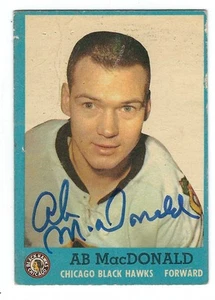 Autographed 1962-63 Topps AB MCDONALD Chicago Blackhawks Card #38 w/ ShowTicket - Picture 1 of 1