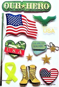 UNSER HELD AMERIKANISCHER SOLDAT Erinnerungen 3-D Aufkleber - US Army Helden Soldat - Bild 1 von 1