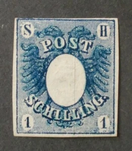 1850 Mi:900,- MiNr 1 c Wappen 1 "Post Schilling" dunkelblau ungebraucht Befund - Bild 1 von 5