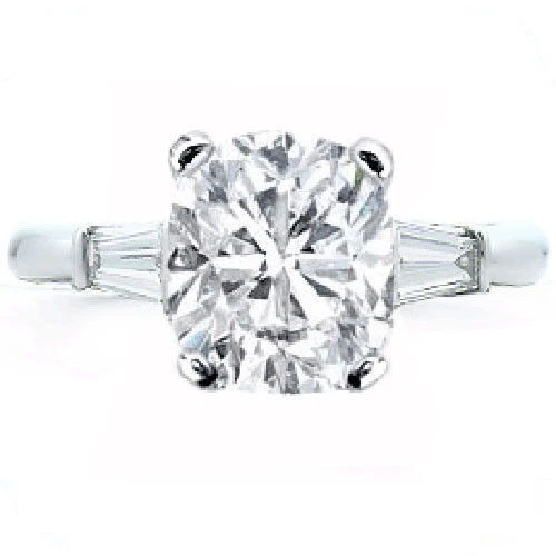 Anillo de boda solitario de diamantes talla cojín de 1,01 quilates oro blanco de 14 k G SI2 Foto 1 de 1