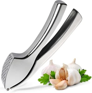 Stainless Steel Manual Garlic Press Ginger Squeezer Crusher Rocker Mincer Tool - Picture 1 of 7