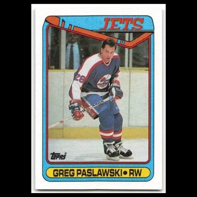 Greg Paslawski #154 1990 Topps Winnipeg Jets Hockey Card NHL NM - Image 1 of 3