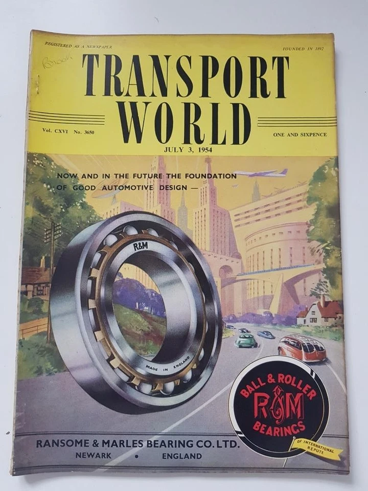TRANSPORT WORLD NEWSPAPER MAGAZINE JUL 3 1954 VOL CXVI(116) NO. 3650 - Image 1 of 4
