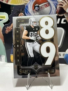 Brock Bowers 2024 Panini Select Numbers 89 12 Rookie RC Raiders Base Insert - Picture 1 of 2