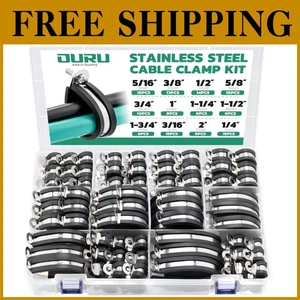 125PCS Stainless Steel Cable Clamps Assortment Kit - Picture 1 of 9