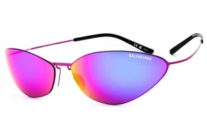 BALENCIAGA BB0350S 003 Sunglasses Pink Frame Purple Mirror Lenses 68mm - Picture 1 of 4