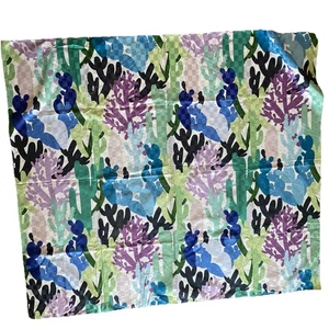 Missoni Home Cactus Printed Checked Jacquard Fabric Blue Green Blk orig $350 yd. - Picture 1 of 5