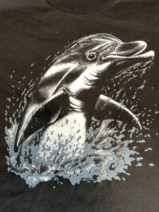 T-shirt vintage anni 90 uomo taglia XXL naso a bottiglia DELFINO spiaggia surf natura oceano morbida - Foto 1 di 8