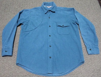 VTG Cabela's Sidney, Nebr Teal Blue Shooting Chamois Shoulder Pad Shirt Men's XL - image 1 of 4
