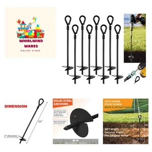 20” Ground Anchors for Secure Outdoor Usage - Perfect for Tents & Trampolines - Picture 1 of 11