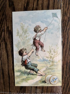 1880s Children with Kite Clark's Mile-End Spool Cotton - Darius G. Alden & Co. - Picture 1 of 2