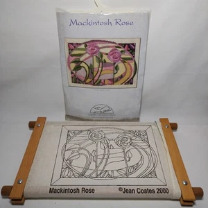 Derwentwater Designs Long Stitch Kit Mackintosh Rose With Tapestry Frame - Picture 1 of 12