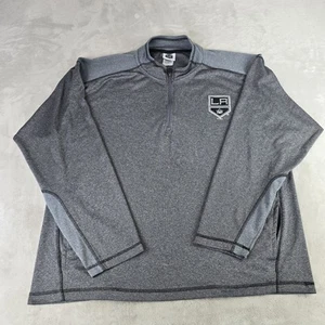 Camisa NHL Los Angeles Kings Para Hombres 2XL Gris Hockey Gran Tamaño 1/4 Cremallera Manga Larga  - Imagen 1 de 6