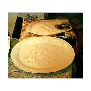 NEU SCHÖNE GIBSON WEISS THANKSGIVING PUTENFLEISCH PORZELLANPLATTE - Bild 1 von 1