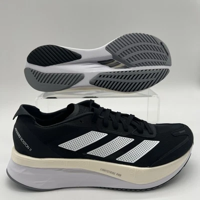 Womens Size 8.5 Adidas Adizero Boston 11 Black White Running Shoes GX6657 NEW - Image 1 of 4