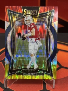 2024 Panini Select - Concourse Drake Maye #27 Red & Yellow Shock Prizm (RC) - Bild 1 von 2