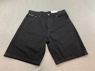 Calvin Klein Loose 90's Fit Jean Shorts Mens 32 Black Classic Baggy Button Fly - Image 1 of 4