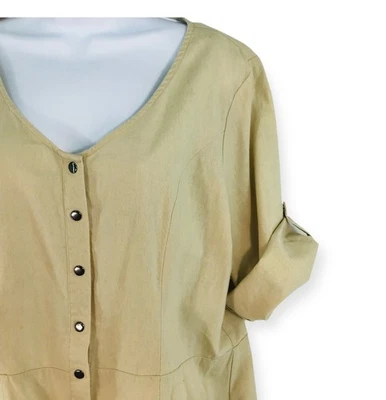 Vestido recto Simply Noelle para mujer L lino Lagenlook lengüeta enrollable natural sostenible Foto 1 de 4