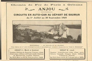 49 SAUMUR CHEMIN DE FER DE PARIS A ORLEANS CIRCUIT AUTOCAR ANJOU PUBLICITE 1925 - Picture 1 of 1