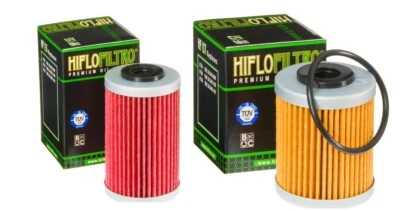 KTM 450 525 ATV XC HiFloFiltro 1º 2º conjunto de filtros de óleo curtos + longos  - Imagem 1 de 3